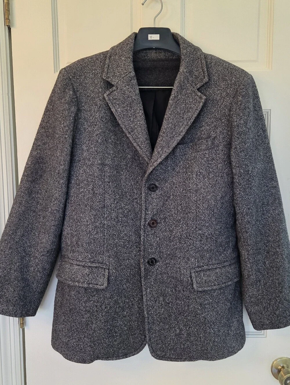 7 For All Mankind Wool Blend Tweed Blazer Knit Dickey Coat Herringbone Jacket M
